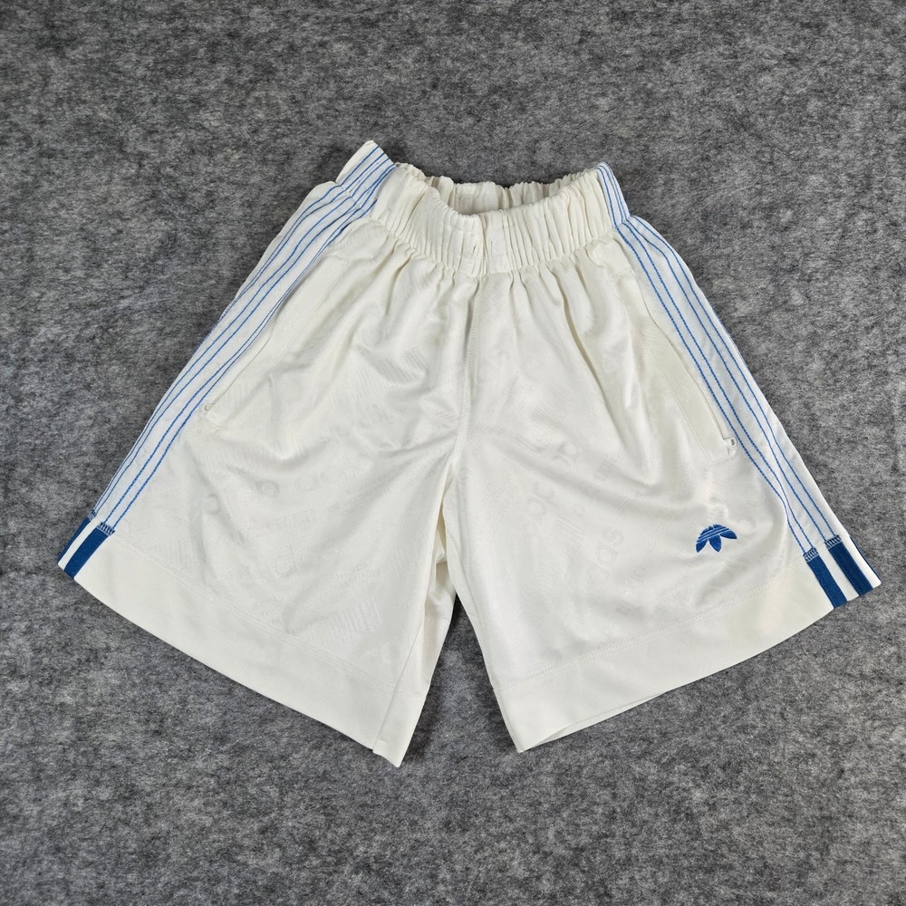 Adidas Alexander Wang Unisex White Monogram Jacquard Athletic Shorts‎ 2XS